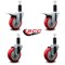 Service Caster 4'' Red Poly Swivel 1-1/4'' Expanding Stem Caster Set 2 Total Lock Brakes, 4PK SCC-EXTTL20S414-PPUB-RED-2-S-2-114 - alternate 5